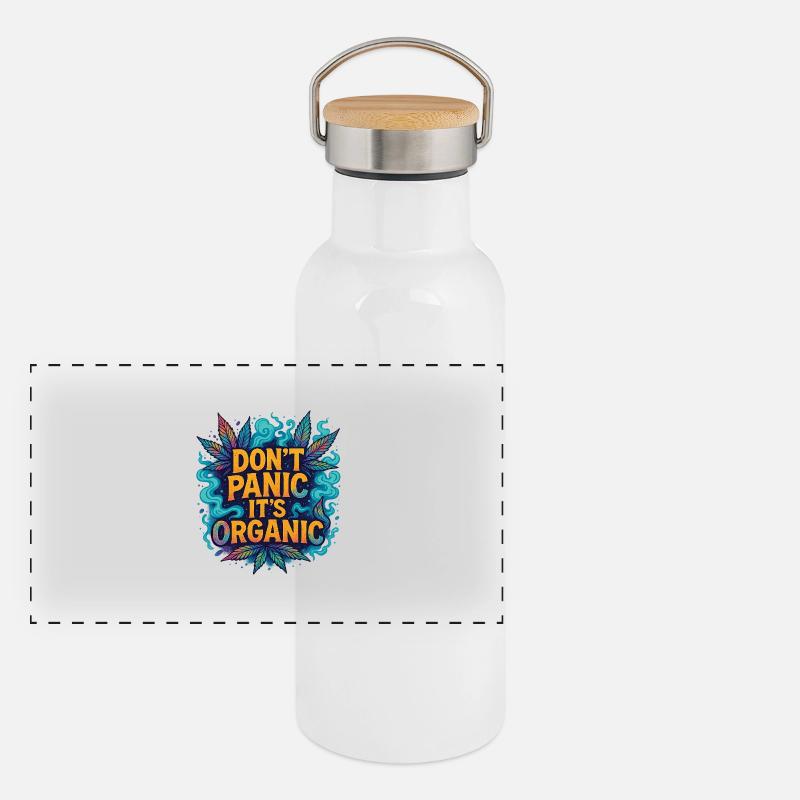 Don‘t panic Panorama Thermosflasche mit Bambusdeckel
