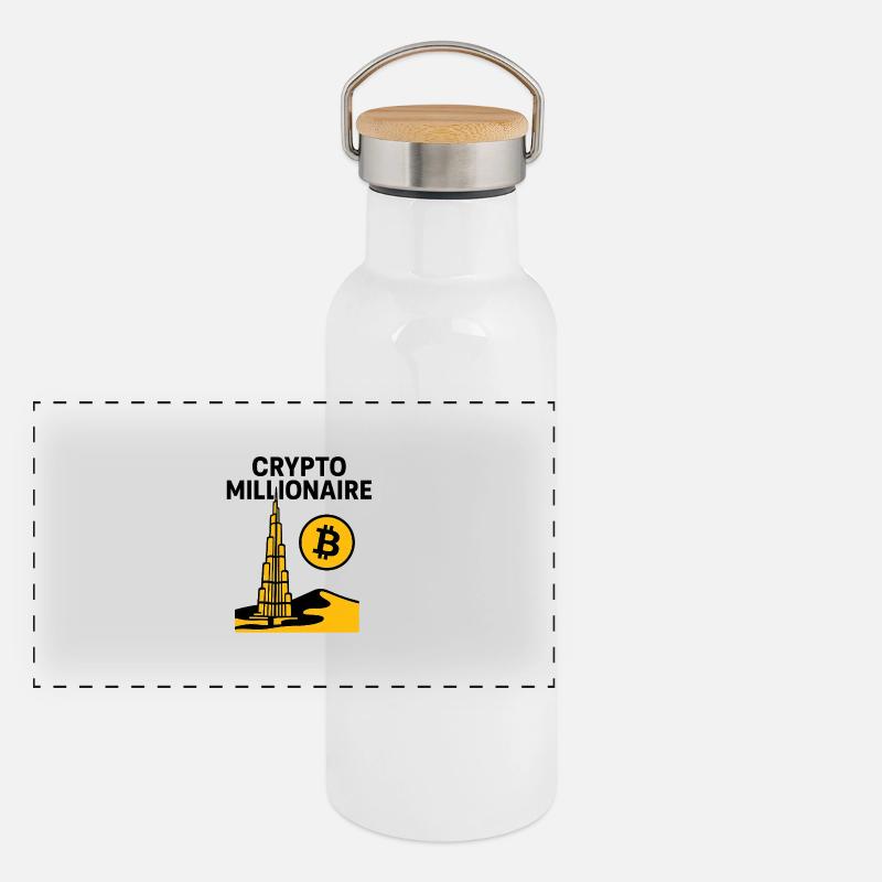 Crypto dubai Panorama Thermosflasche mit Bambusdeckel