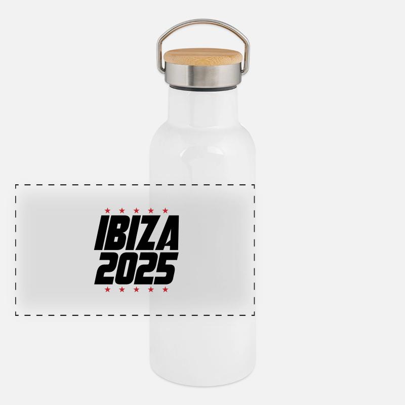 Ibiza 2025 Gourde isotherme avec bouchon en bambou