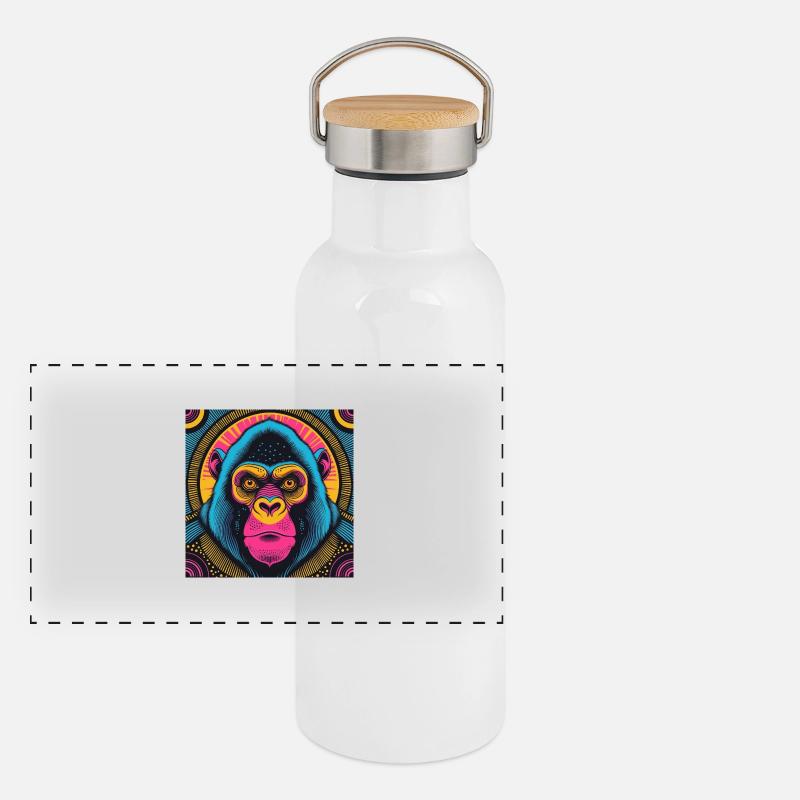 Elektrischer Gorilla Panorama Thermosflasche mit Bambusdeckel
