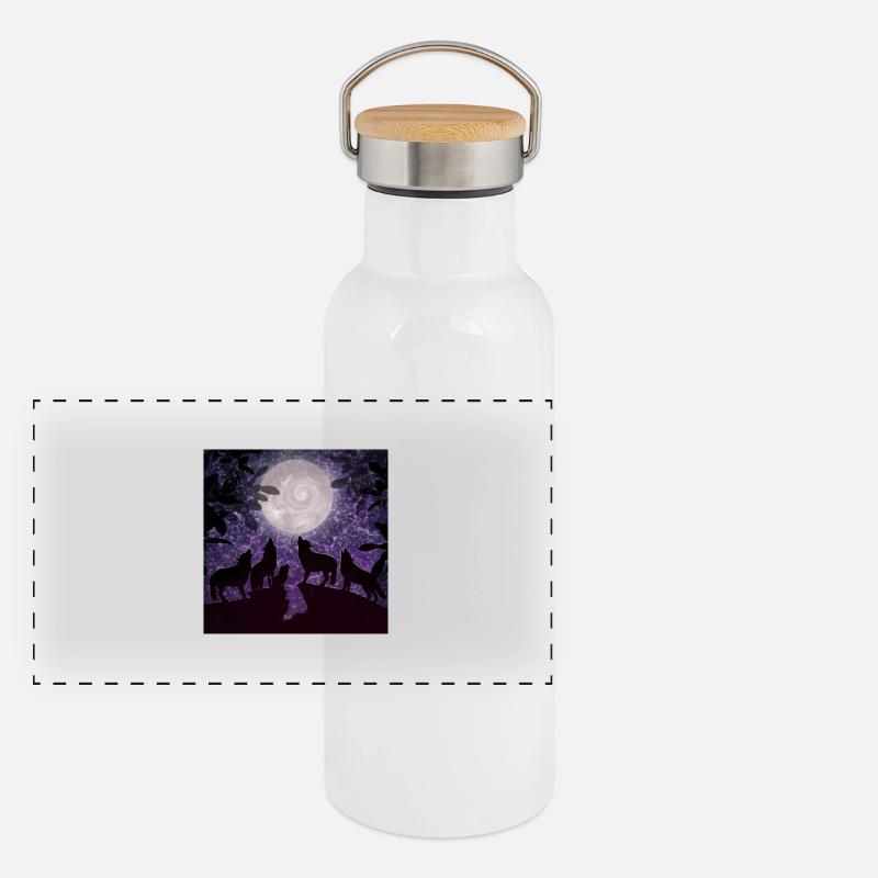 Wolves Panoramic Thermal Bottle with Bamboo Lid