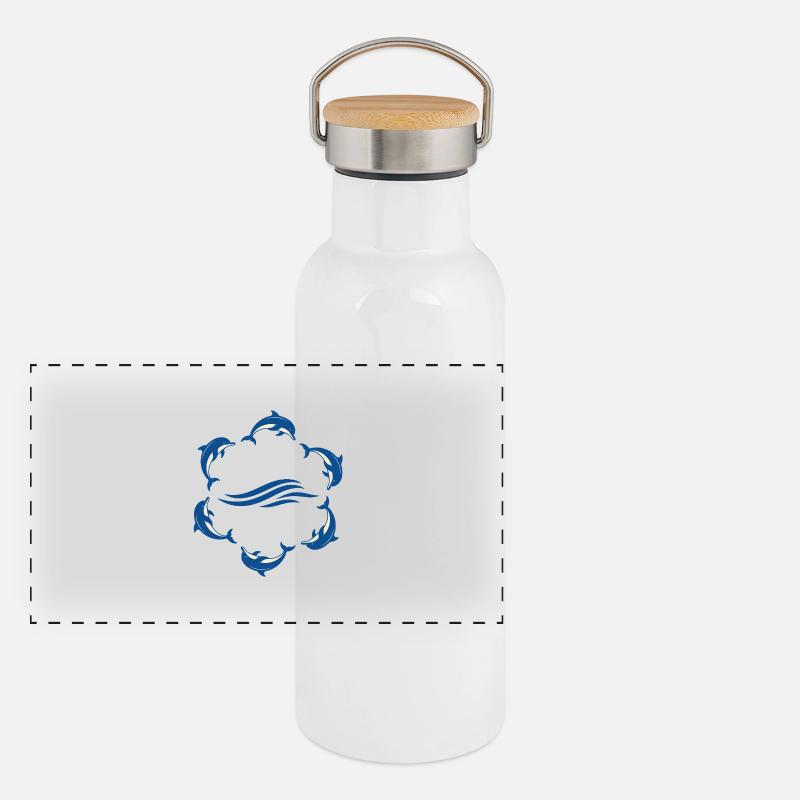 Dancing dolphins Panoramic Thermal Bottle with Bamboo Lid