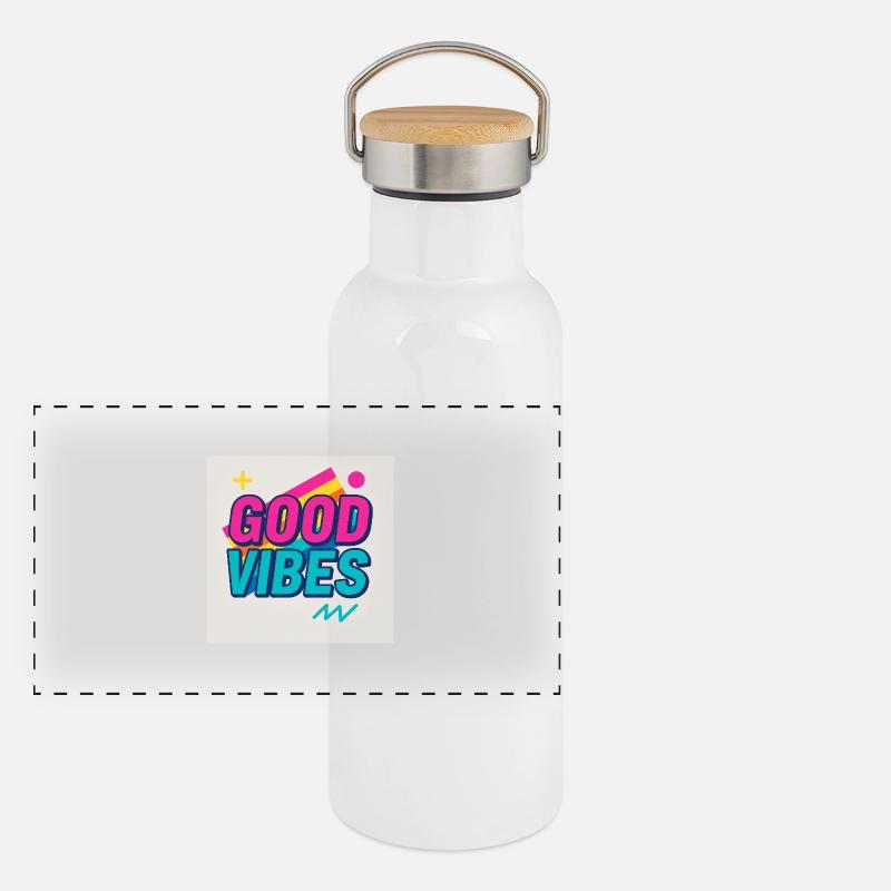 Good Vibe.s – Classic Feel Panorama Thermosflasche mit Bambusdeckel