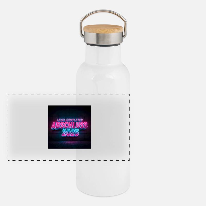Stylisches Abschluss 2025 Design – Perfekt Panorama Thermosflasche mit Bambusdeckel