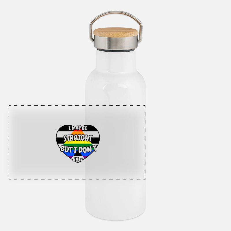 I may be straight but i don´t hate Panorama Thermosflasche mit Bambusdeckel