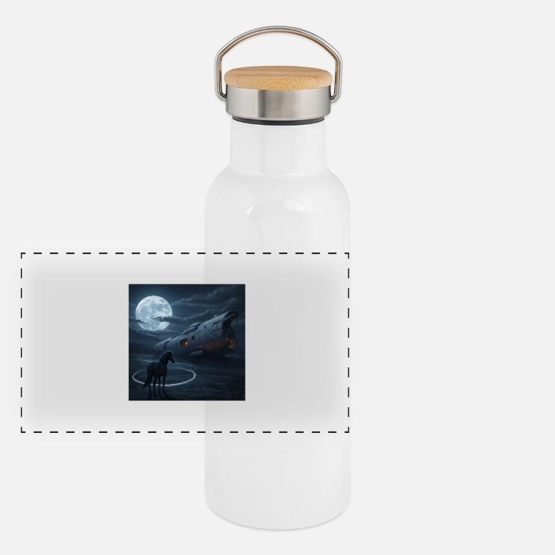 Vol de nuit vers l’inconnu Gourde isotherme avec bouchon en bambou