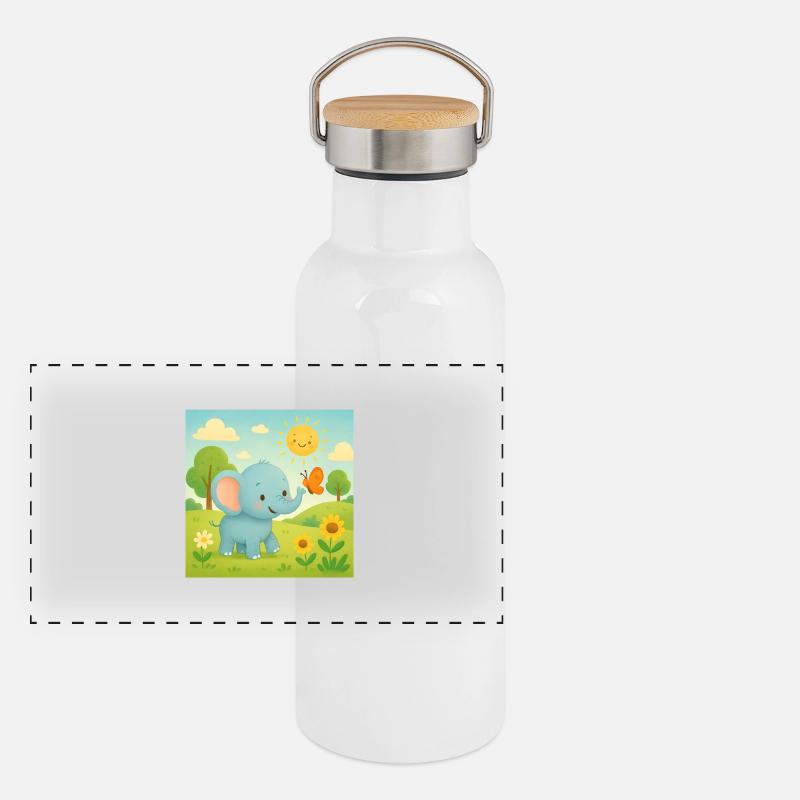 Panorama Thermosflasche mit Bambusdeckel