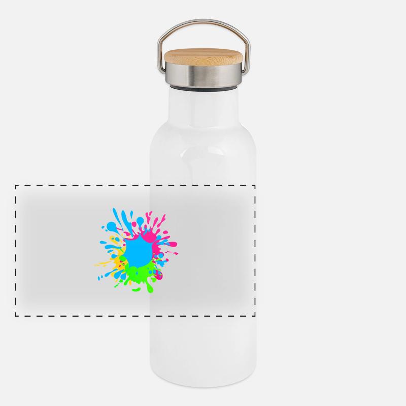 Splash Panorama Thermosflasche mit Bambusdeckel