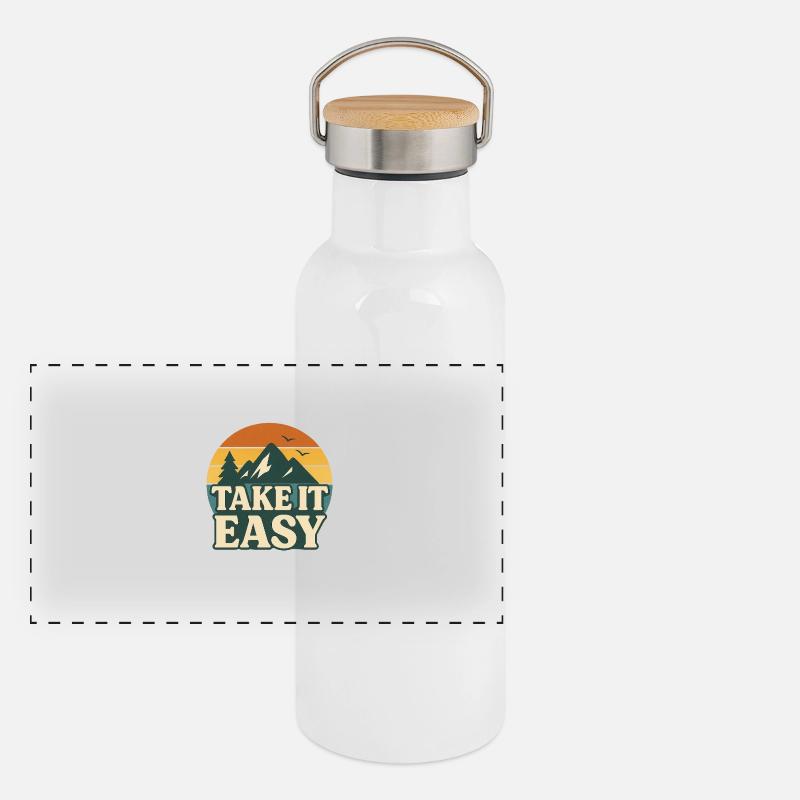 Mach es dir gemütlich – Sunset Chill Panorama Thermosflasche mit Bambusdeckel