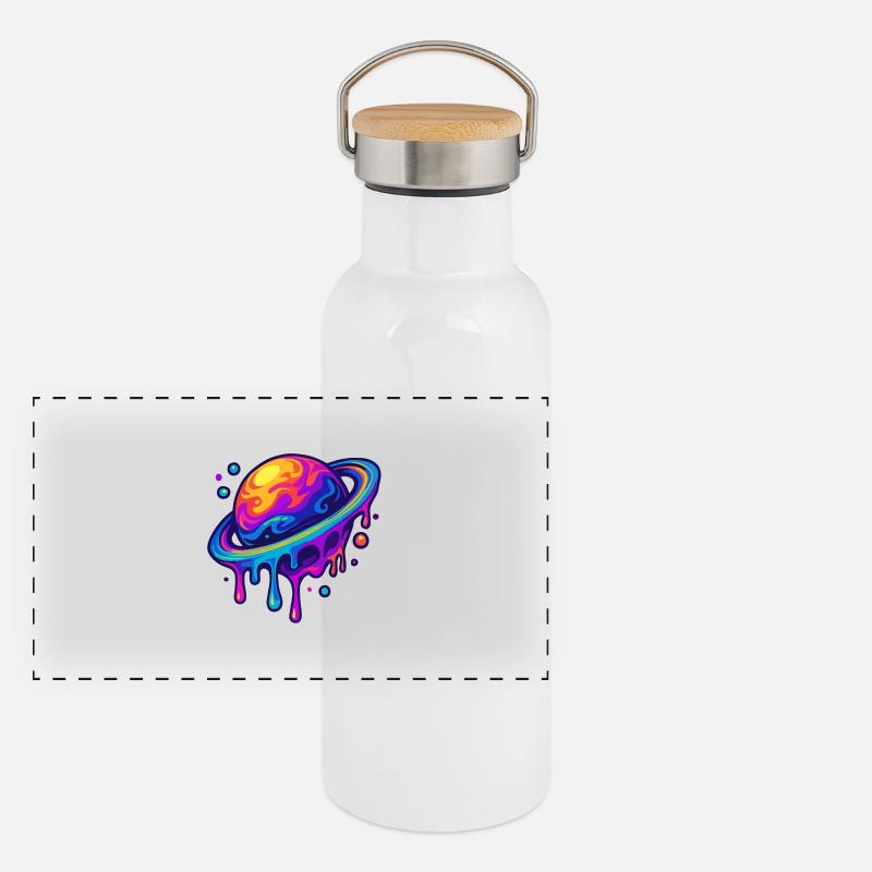 Néon Saturne Gourde isotherme avec bouchon en bambou