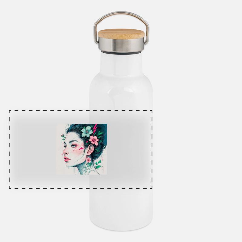 Kunst Panorama Thermosflasche mit Bambusdeckel
