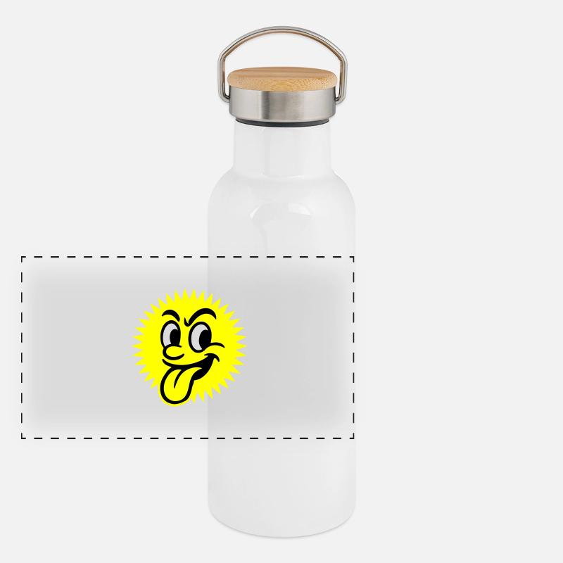 Soleil Été Visage Gourde isotherme avec bouchon en bambou