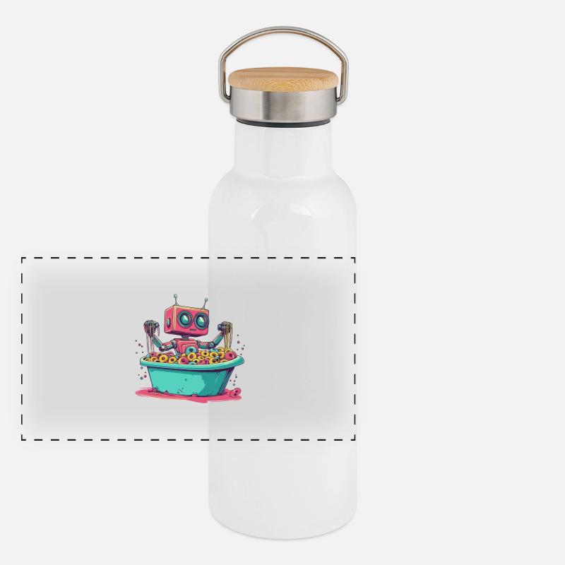 Donut droïde Gourde isotherme avec bouchon en bambou