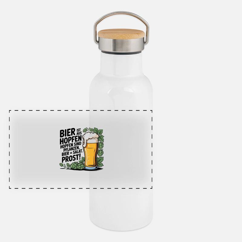 Bier = Salat Panorama Thermosflasche mit Bambusdeckel