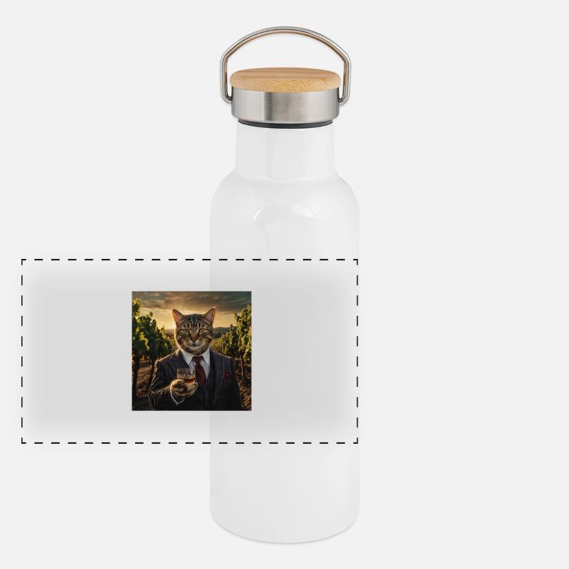 Société GentleCat Gourde isotherme avec bouchon en bambou