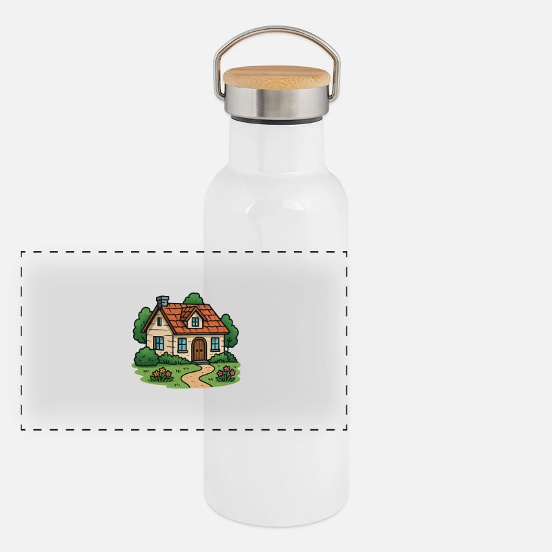haus villa Panorama Thermosflasche mit Bambusdeckel
