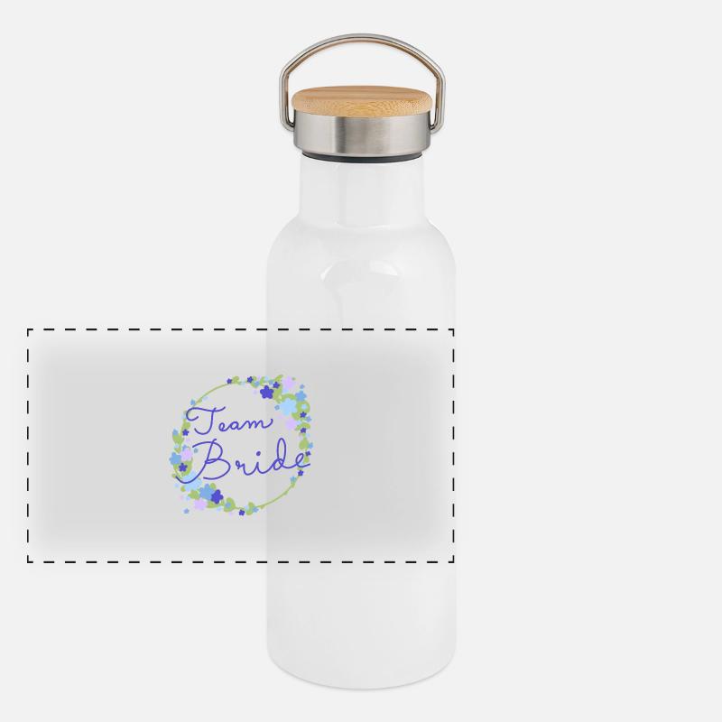 Team Bride /Team Braut Panorama Thermosflasche mit Bambusdeckel