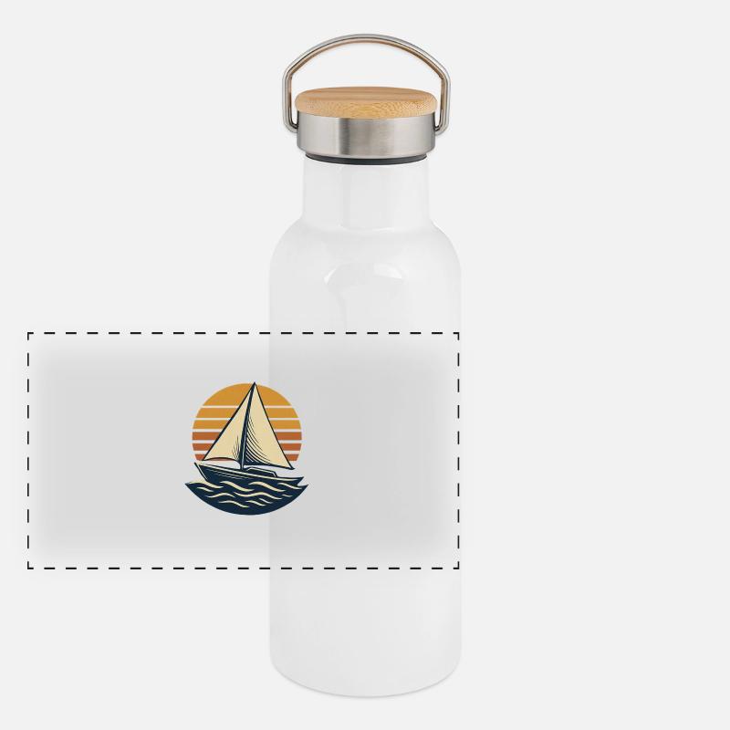 voilier capitaine de navire Gourde isotherme avec bouchon en bambou