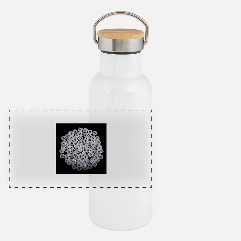 Der Krieg ist schwach Panorama Thermosflasche mit Bambusdeckel