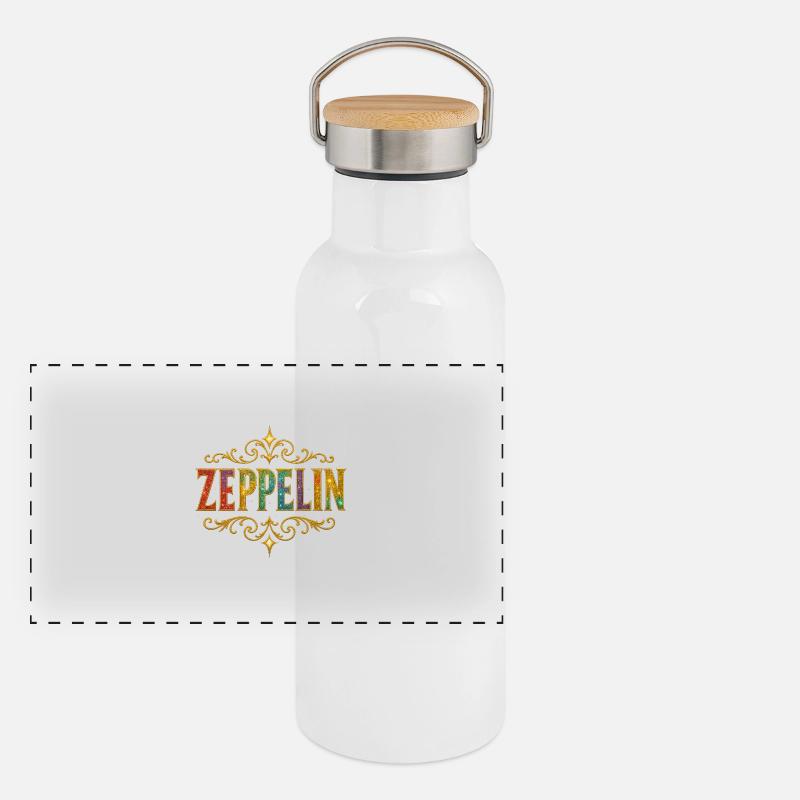 ZEPPELIN Glitter Gold Sequins Panoramic Thermal Bottle with Bamboo Lid