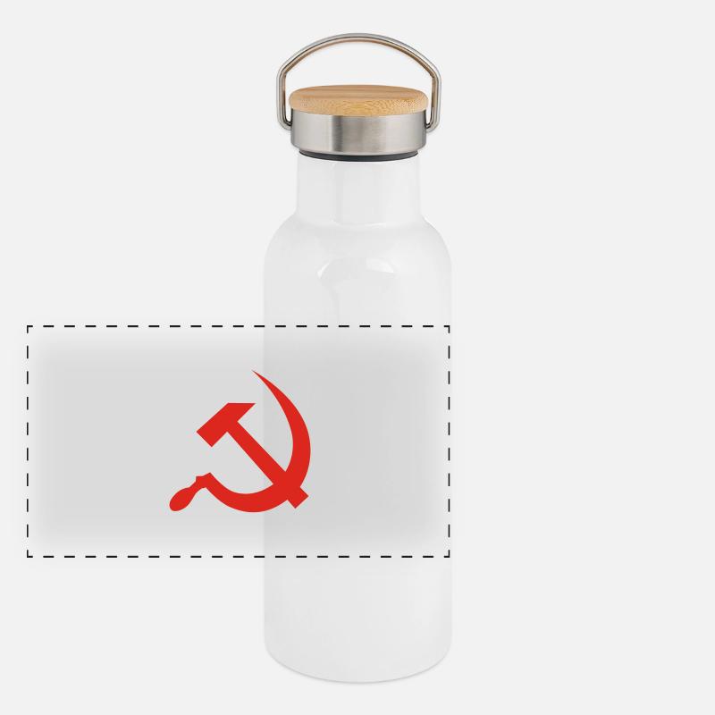 Hammer & Sickle Panoramic Thermal Bottle with Bamboo Lid