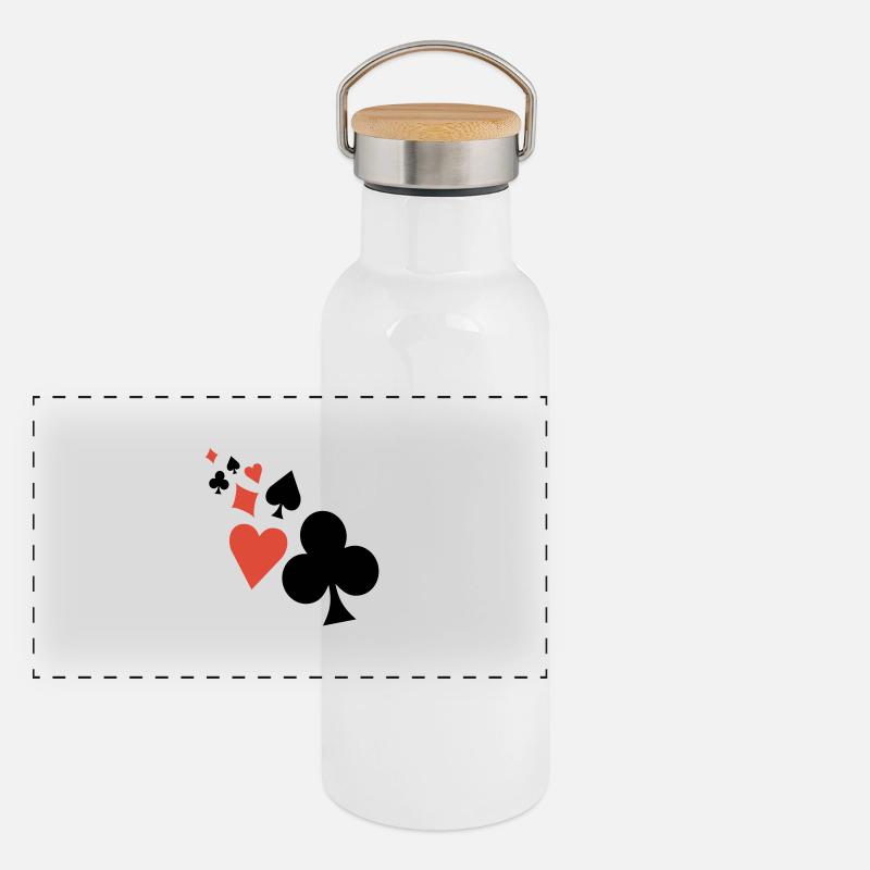 Playing Cards Panorama Thermosflasche mit Bambusdeckel