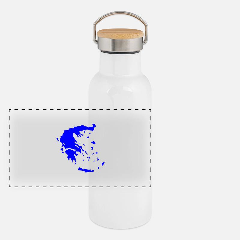 Greece - Hellas Panoramic Thermal Bottle with Bamboo Lid