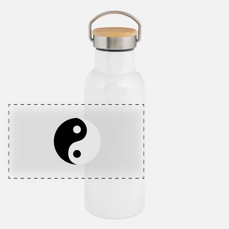 Ying et Yang Gourde isotherme avec bouchon en bambou