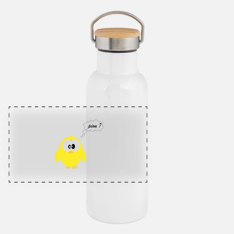 piou dev Gourde isotherme avec bouchon en bambou