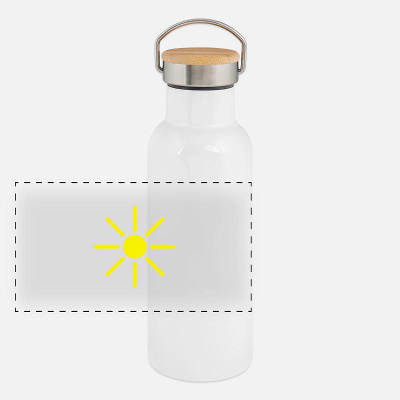 soleil Gourde isotherme avec bouchon en bambou