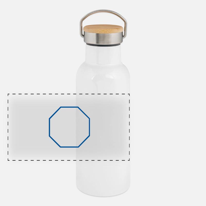Octagon Outline Gourde isotherme avec bouchon en bambou