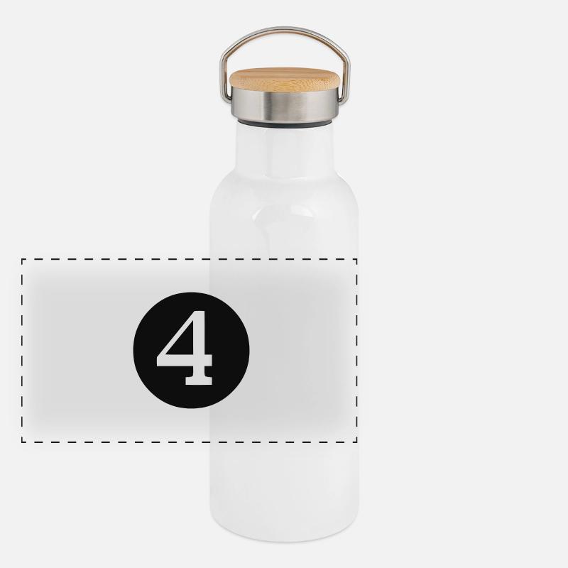 Vier Panorama Thermosflasche mit Bambusdeckel