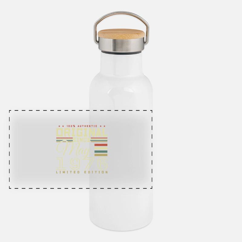 Gift Anniversaire Mai 1976, Gift May 1976 Panorama Thermosflasche mit Bambusdeckel