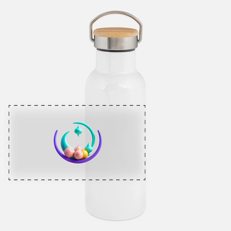 Ramadan Geschenk Eid Mubarak Islam Allah Muslim Panorama Thermosflasche mit Bambusdeckel