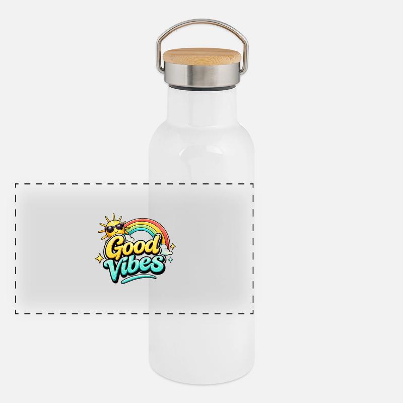Rainbow Flair Panoramic Thermal Bottle with Bamboo Lid