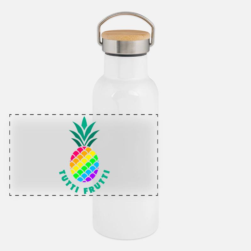 Pride / LGBTQ / Pineapple / Tutti Frutti Panoramic Thermal Bottle with Bamboo Lid