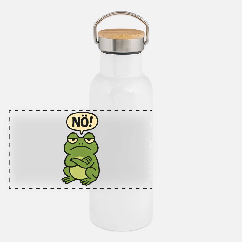 Déclaration, non, grenouille, tout simplement non Gourde isotherme avec bouchon en bambou
