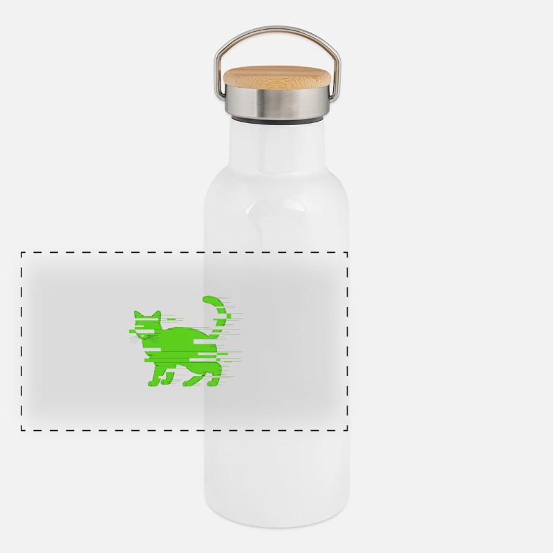 Glitch Chat Gourde isotherme avec bouchon en bambou