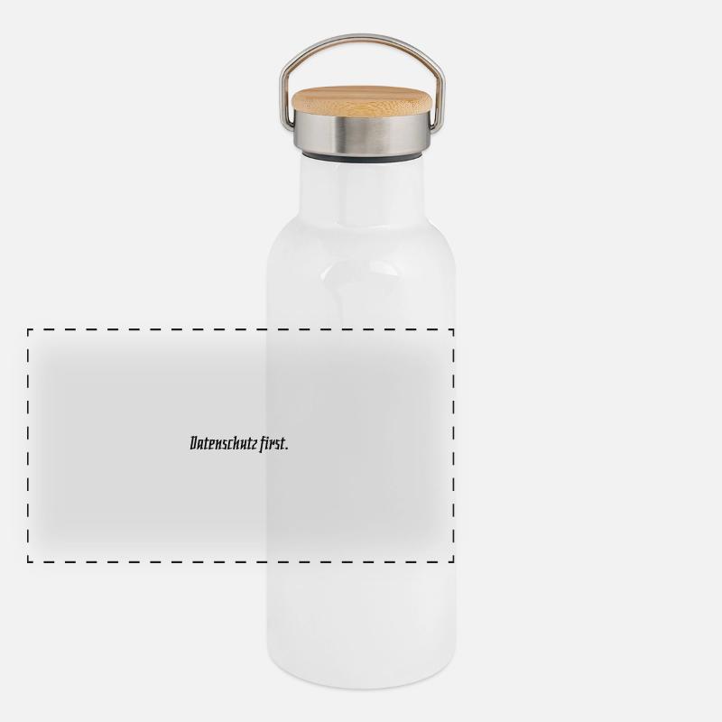Datenschutz first. Panorama Thermosflasche mit Bambusdeckel
