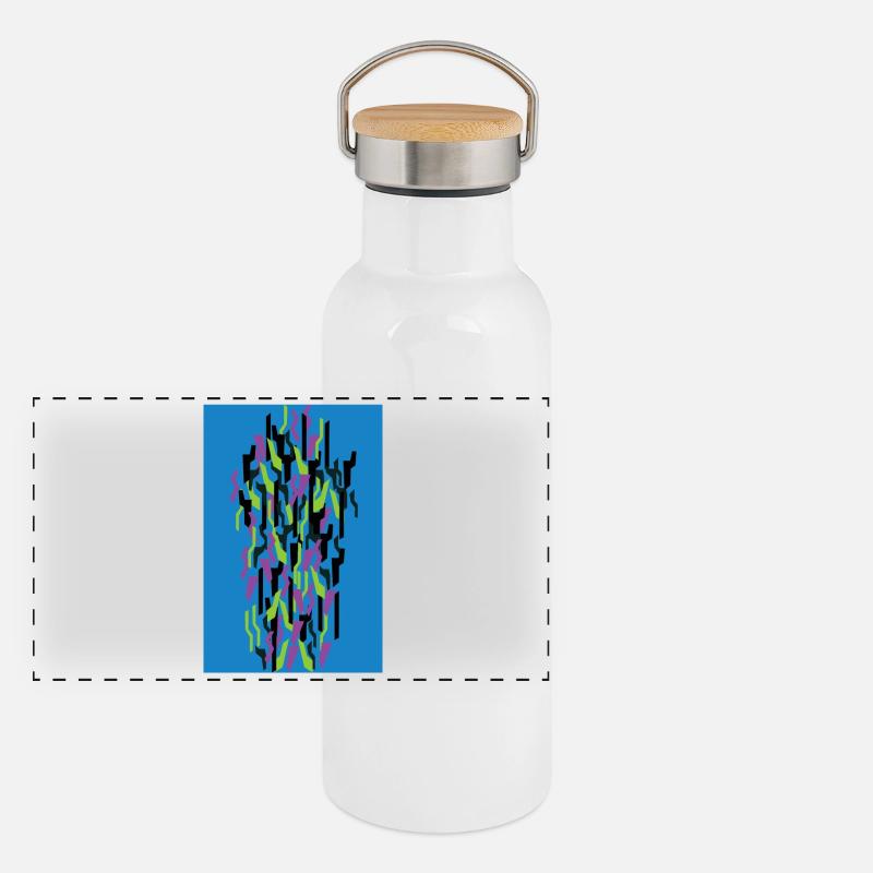 Camouflage Kunst Panorama Thermosflasche mit Bambusdeckel