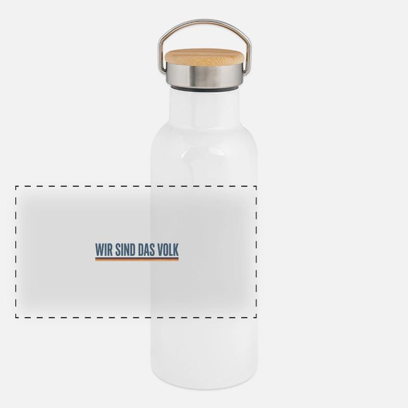 Wir sind das Volk Panorama Thermosflasche mit Bambusdeckel
