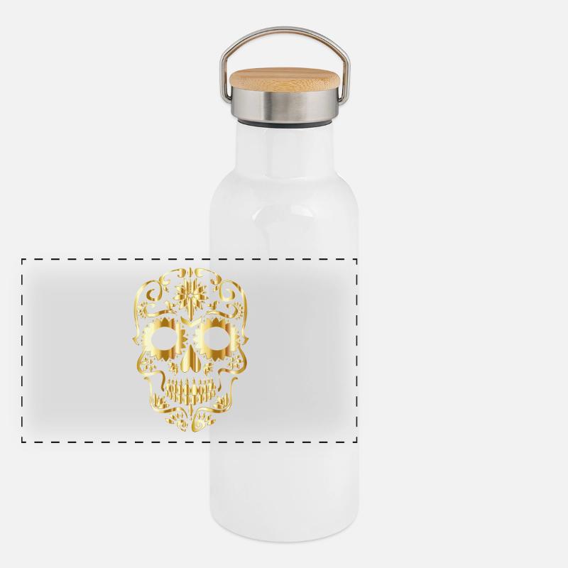 Crâne d'or Gourde isotherme avec bouchon en bambou