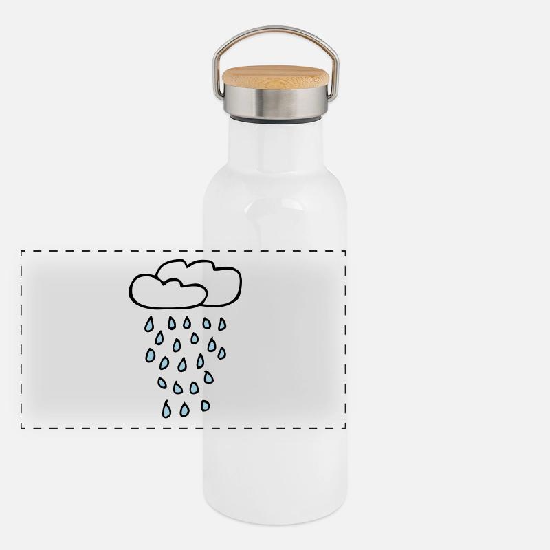 Wolke Regen Panorama Thermosflasche mit Bambusdeckel