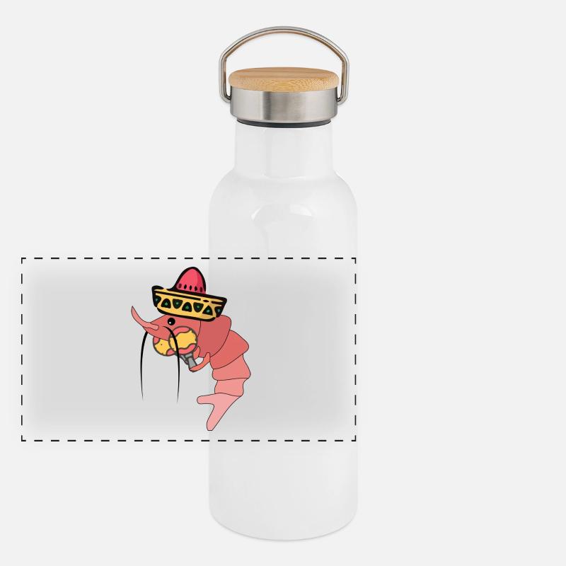 Mexican shrimp Panoramic Thermal Bottle with Bamboo Lid