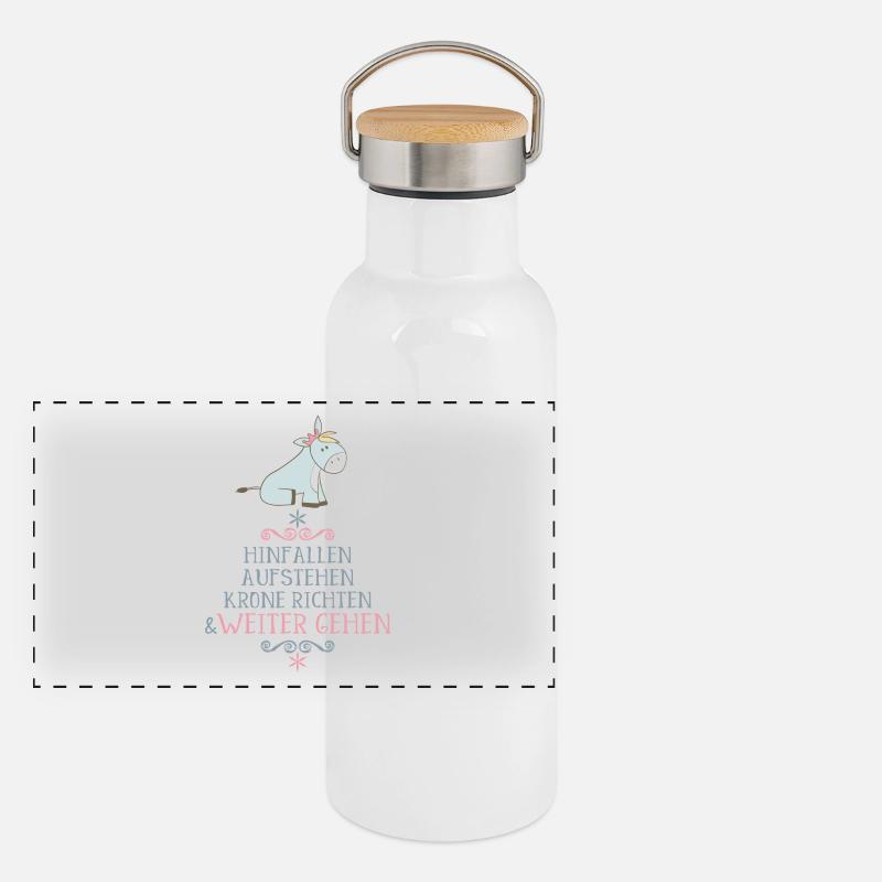 lustiger Spruch Panorama Thermosflasche mit Bambusdeckel