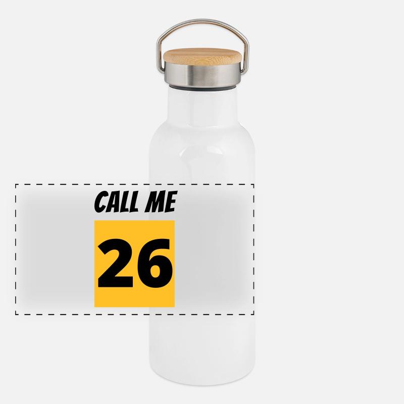 Call Me 26 - Panoramic Thermal Bottle with Bamboo Lid - white