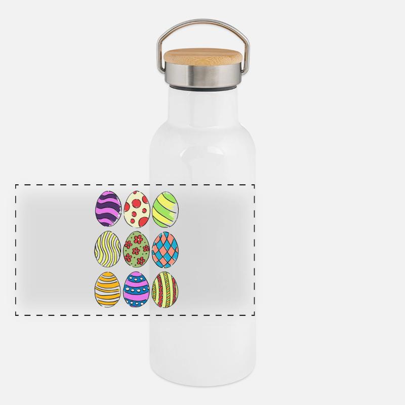 Ostereier Panorama Thermosflasche mit Bambusdeckel