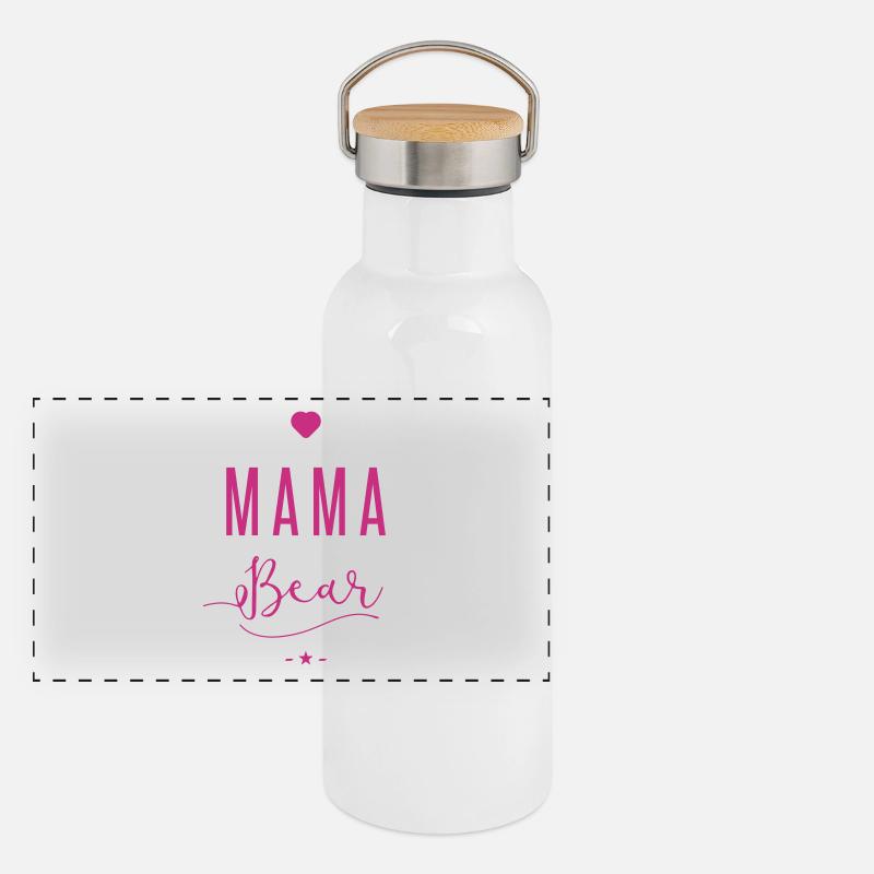 mama bear Gourde isotherme avec bouchon en bambou