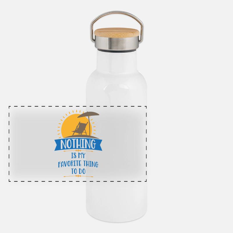 Sommer Panorama Thermosflasche mit Bambusdeckel
