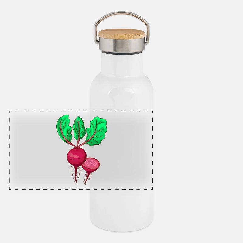 Beetroot Beet Bete Panoramic Thermal Bottle with Bamboo Lid